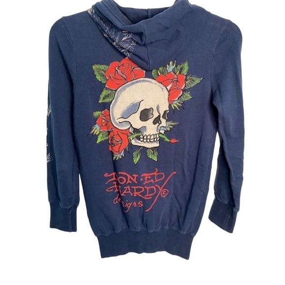 Ed Hardy Women's Full Zip Hoodie Sz Small - Picture 2 of 4